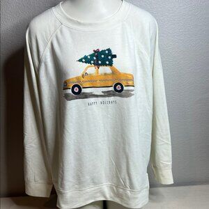 🎄 Style & Co Holiday Taxi Sweatshirt – Embellished Christmas Tree